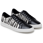 Tênis Casual Couro Premim Animal Print Paris Preto Pelo Zebra Preta 2018