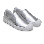 Tênis Slip On Charlote Couro Premium Plume Prata 510