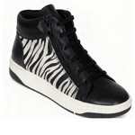 Tênis Botinha Couro Premium Animal Print Preto Pelo Zebra 2055