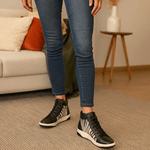 Tênis Botinha Couro Premium Animal Print Preto Pelo Zebra 2055
