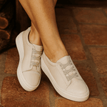 Tênis Slip On Feminino Couro Premium Paris 2229