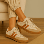 Tênis Casual Couro Premium Paris Off White Caramelo 2042