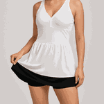 VESTIDO BRANCO BARRA PRETA COM SHORT 