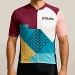 CAMISETA BIKE- STRAVA- MOD GEOMÉTRICO COLORIDO