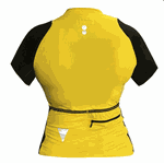 Camisa Sol Training Feminino Manga Curta Amarelo e Preto