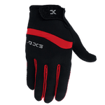 Luva Pro Hand Lancer Dedo Longo Preto e Vermelho