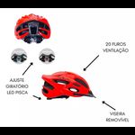CAPACETE GTA START C/LED 54/58 VERMELHO