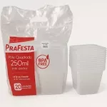 Pote Quadrado Com Tampa 250ml c/20 - Padrao PFT