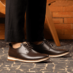 Sapato Social Masculino Sintético Casual Couro Ecológico Platinum Pedway Café