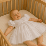 Vestido Batizado Saia Tule e Rendas