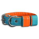 COLEIRA BABY PERSONALIZADA 3cm tiffany/laranja com nome laranja fluorescente