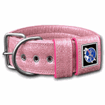 COLEIRA LISA 5cm glitter rosa