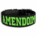 COLEIRA PERSONALIZADA 5cm preta com nome em verde fluorescente