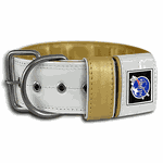 COLEIRA PERSONALIZADA 5cm branca/dourada com nome em dourado
