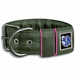 COLEIRA LISA 5cm militar detalhe em rosa