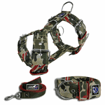 KIT PEITORAL UNIVERSAL, COLEIRA CAMUFLADA E GUIA DE PASSEIO cor camuflado USA
