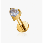  Piercing Titânio Labret Coração Como Ponto De Luz pouco Maior
