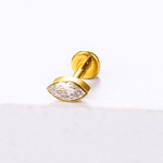 Piercing Labret com Zircônia Marquise