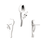 Labret em Titanio Rosa e folha Rosca Interna Pedra Clear