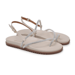 Papete Flat Strass London Branca