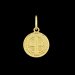 Medalha de São Bento(2mm) - Banhado a Ouro 18K