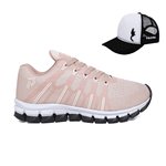 Kit Tênis Esportivo Corrida Caminhada Academia Leve Flexível com Boné do 34 ao 43