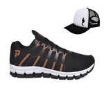 Kit Tênis Esportivo Corrida Caminhada Academia Leve Flexível com Boné do 34 ao 43