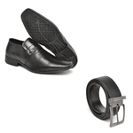 Kit Sapato Social Masculino Preto Formal de Luxo com Cinto do 37 ao 44