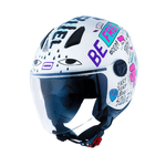 CAPACETE NORISK ORION FREE BRANCO E ROXO 