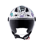 CAPACETE NORISK ORION FREE BRANCO E ROXO 