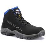 Bota De Segurança Eletricista Em Microfibra - Preto e Azul - Estival - EN10143S2 - Bico Composite - CA 45932