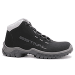 Bota De Segurança Eletricista Em Microfibra - Preto e Cinza - Estival - EN10143S2 - Bico Composite - CA 45932
