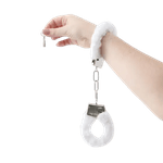 Algema Em Metal Simples Com Pelúcia Branco