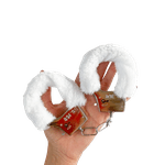 Algema Em Metal Simples Com Pelúcia Branco