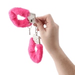 Algema Em Metal Simples Com Pelúcia Rosa 