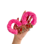 Algema Em Metal Simples Com Pelúcia Rosa 