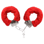Algema Em Metal Simples Com Pelúcia Vermelha