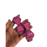 Algema Laço Corrente E Fivelas Rosa