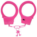 Algema Em Metal Simples Sem Pelúcia Rosa