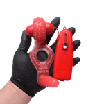 Anel Estimulador Com plug E Vibro Vermelho 