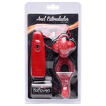 Anel Estimulador Com plug E Vibro Vermelho 