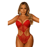 Body em Tule Poa Coração Rubi GG