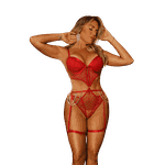 Body em Tule Poa Coração Rubi GG