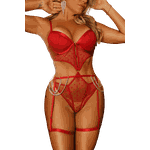 Body em Tule Poa Coração Rubi GG