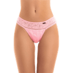 Calcinha Em Renda Fio Dental Rosa Pantera P (40)