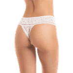 Calcinha Em Renda Fio Dental Branco 1206 P(40)