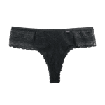 Calcinha Em Renda Fio Dental Preto GG (46)