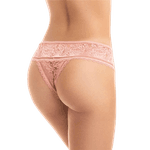 Calcinha Em Renda Fio Dental Rosa Perla P (40)