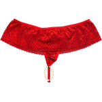 Calcinha Fio Rendada Tailandesa Vermelha U