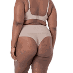 Calcinha Plus Fio Cintura Alta Sem Costura Com Reforço Na Barriga 48 Chocolate